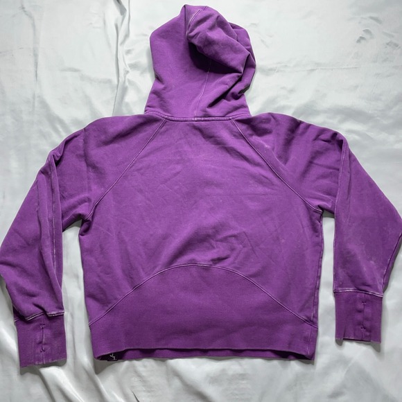 JoyLab Cropped Hoodie Womens Small Purple 1/4 Zip Thombhole Raglan Sleeve Sports - Picture 15 of 16